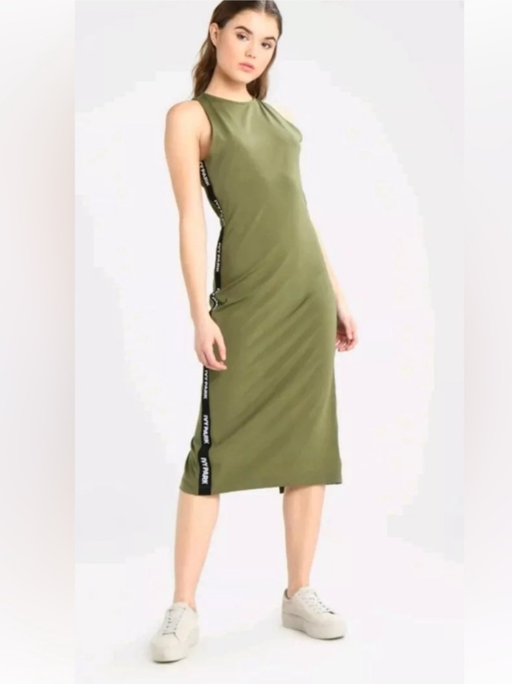 IVY PARK Sleeveless Midi Dress with Branded Sides